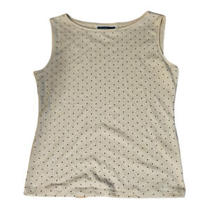 Karen Scott Small Polka Dot Sleeveless Shirt